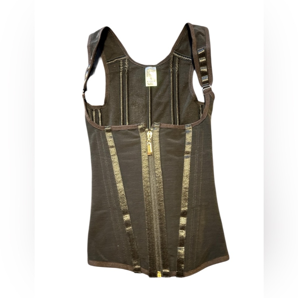 SOLD Black Waist Trainer Corset Hourglass ShapewearAdjustable Straps & Zipper - Picture 3 of 6